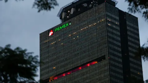 Pemex logo is seen at the headquarters of state-owned oil giant in Mexico City, Mexico - Pemex logo is seen at the headquarters of state-owned oil giant in Mexico City, Mexico October 13, 2016.  REUTERS/Carlos Jasso