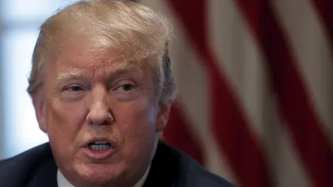 U.S. President Donald Trump receives a briefing from senior military leadership at the Cabinet Room of the White House in Washington, DC - U.S. President Donald Trump receives a briefing from senior military leadership at the Cabinet Room of the White House in Washington, DC, U.S. April 9, 2018. REUTERS/Carlos Barria
