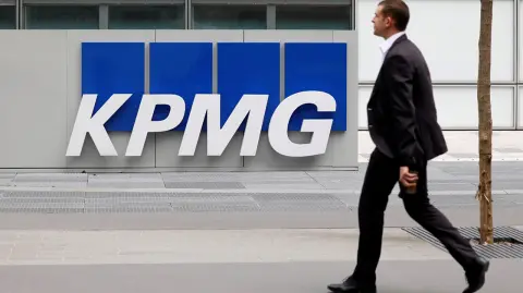 FILE PHOTO: The KPMG logo is seen at the company