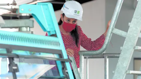 Claudia Sheinbaum Pardo, jefa de Gobierno de la capital, realizÛ la supervisiÛn de obra de la EstaciÛn 6 "San Miguel Teotongo", del Cableb˙s  LÌnea 2, ConstituciÛn de 1917 - Santa Martha.