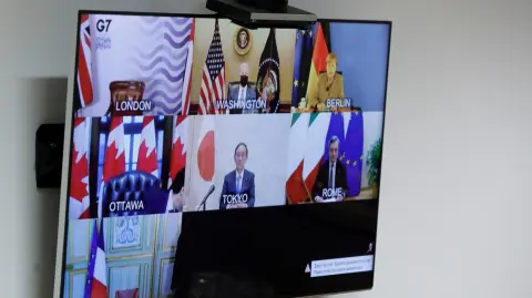 Líderes del G7 en una reunión virtual. Foto: Reuters