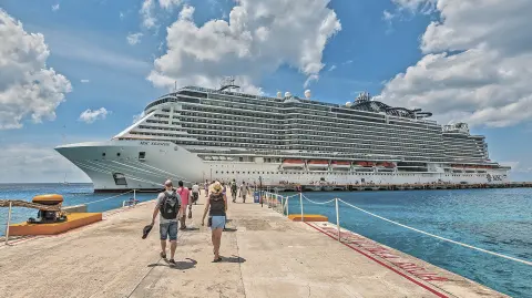 Cozumel,,Mexico,-,April,24,,2019:,Cruise,Passengers,Arrive,To