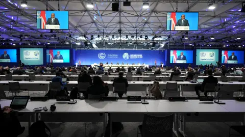  Abdulla Shahid, presidente de la Asamblea General de las Naciones Unidas, habla ante los asistentes de la COP26 Foto: Reuters