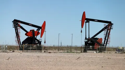 FILE PHOTO: Oil pump jacks at Vaca Muerta in Argentina