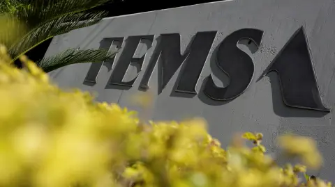 The logo of Coca Cola Femsa, the largest Coke bottler in the world, is pictured at its headquarters in Monterrey, Mexico, April 25, 2017. Picture taken April 25, 2017. REUTERS/Daniel Becerril