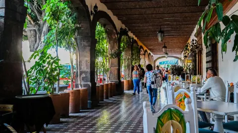 Los portales en el centro de San Juan del Río. Foto EE: Cortesía Gobierno de Querétaro.