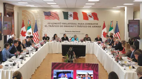 La Tercera Reunión del Comité Trilateral de Fentanilo se llevó a cabo con representantes de México, Canadá y Estados Unidos.  Foto: Secretaría de Relaciones Exteriores