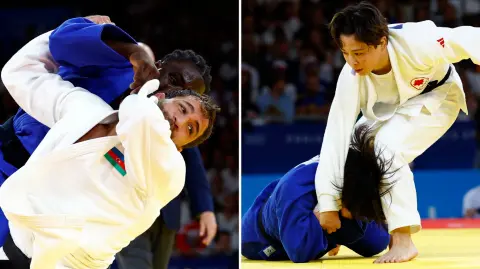 Hidayat Heydarov (izquierda) y Christa Deguchi (derecha). Foto: Reuters.