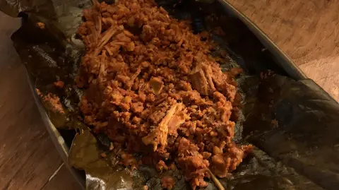 Zacahuil, listo para disfrutar.