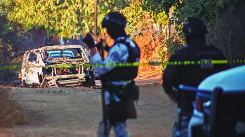 Un coche estalló la noche del lunes a las afueras de Culiacán. La causa fue el uso de un dron por parte del crimen.