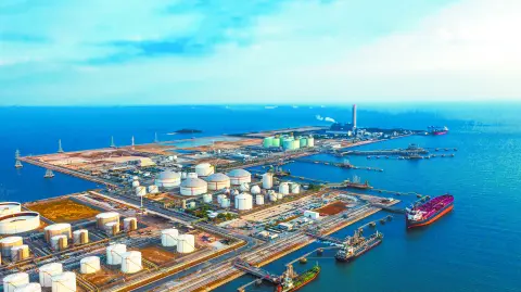 Industry oil refinery oil, gas refinery background, Business petrochemical industrial, Refinery oil and gas factory power and fuel energy, Ecosystem estates. Fuel refinery industry for transportation