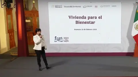 Edna Vega, titular de la Sedatu, en la conferencia mañanera.