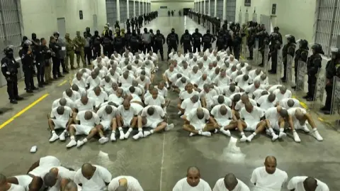 El Salvador recluyó este domingo en una cárcel de máxima seguridad a 238 presuntos miembros de la banda criminal Tren de Aragua y 23 de la pandilla Mara Salvatrucha, enviados por el presidente estadounidense, Donald Trump, tras invocar una ley de tiempos de guerra para expulsarlos.

¡Síguenos en nuestras redes sociales para mantenerte informado!

Twitter: https://twitter.com/eleconomista 
Facebook: https://www.facebook.com/ElEconomista.mx
Instagram: https://www.instagram.com/eleconomistamx
LinkedIn: https://www.linkedin.com/company/el-economista/

#ElEconomista #EETV #AFP