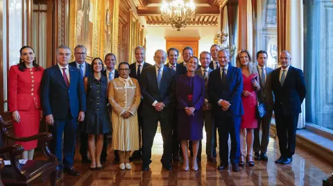 La presidenta de México, Claudia Sheinbaum, se reunió con empresarios en Palacio Nacional.