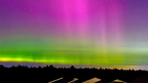 Fenómeno de aurora boreal.