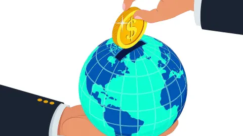 3D Isometric Flat  Illustration of International Economy, Global Business Strategy Deployment