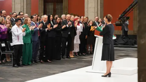 Claudia Sheinbaum durante su 1er Informe de Gobierno, en Palacio Nacional.