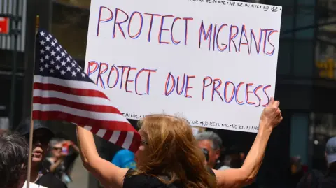 Manifestación en Nueva York contra la política migratoria de la administración Trump el pasado 19 de abril.