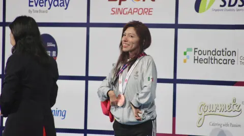 Fabiola Ramírez ganó la medalla de bronce en la prueba de 200 metros estilo libre categoría S2. Foto: Especial