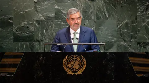 El canciller Juan Ramón de la Fuente la Asamblea General de la ONU. Foto: SRE