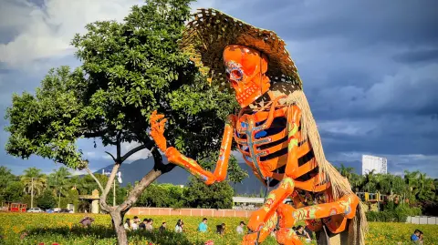 Catrina "La Marchanta", una obra monumental que se encuentra en Atlixco, Puebla