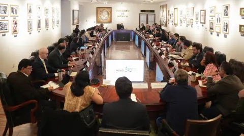 Reunión de la presidenta Claudia Sheinbaum con su gabinete legal y ampliado en Palacio Nacional.