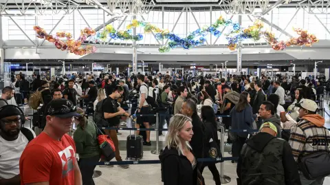 El aeropuerto de Houston fue uno de los 40 aeropuertos afectados. Foto: AFP