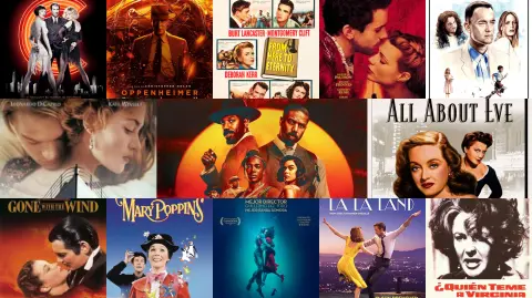 Portadas de las películas más nominadas al Oscar.