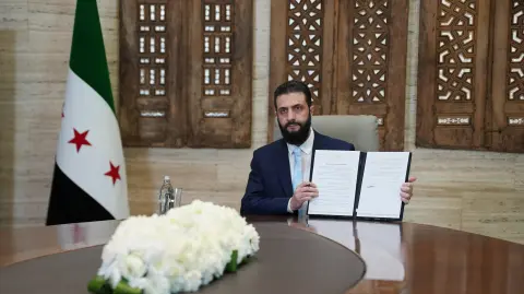 El líder sirio, Ahmed al Sharaa.