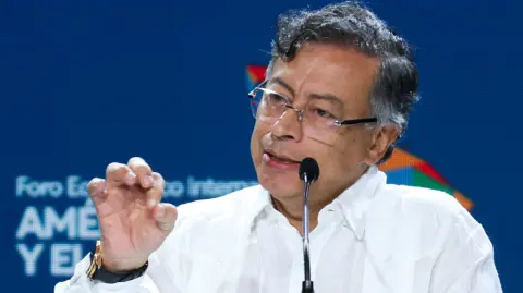 El presidente de Colombia, Gustavo Petro, durante el Foro Económico Internacional América Latina y el Caribe 2026.