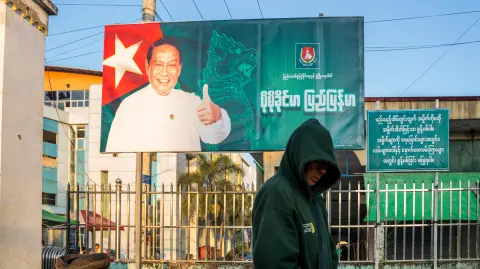 Propaganda del partido promilitar de Birmania (USDP)