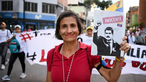 Simpatizantes de Nicolás Maduro salieron a las calles de Caracas para pedir la liberación del expresidente venezolano.