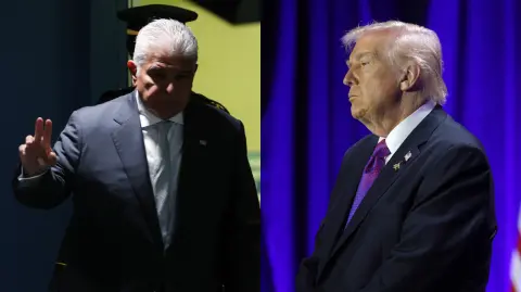 Los presidentes de Panamá y EU, José Raúl Muliono y Donald Trump, respectivamente.