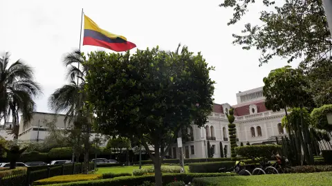 El Palacio de Najas, sede del Ministerio de Relaciones Exteriores de Ecuador, el día de una reunión entre cancilleres de Ecuador y Colombia para abordar las relaciones bilaterales, en Quito, Ecuador