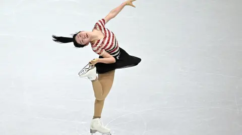 Nakai, en su programa corto de patinaje artístico individual femenino.