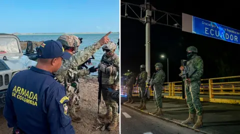 Fuerzas armada de Colombia y Ecuador.
