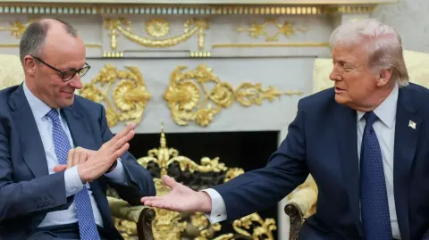 Friedrich Merz, canciller de Alemania y Donald Trump, presidente de Estados Unidos.