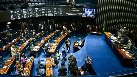 Pleno del Senado brasileño durante una sesión para votar sobre la aprobación del acuerdo de libre comercio entre el Mercosur y la Unión Europea, en Brasilia el 4 de marzo de 2026.