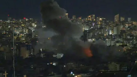 Bombardeos en los suburbios del sur de Beirut.