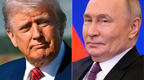 Donald Trump, presidente de Estados Unidos y el mandatario ruso, Vladimir Putin.