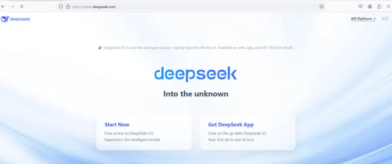 Sitio oficial de deepseek.