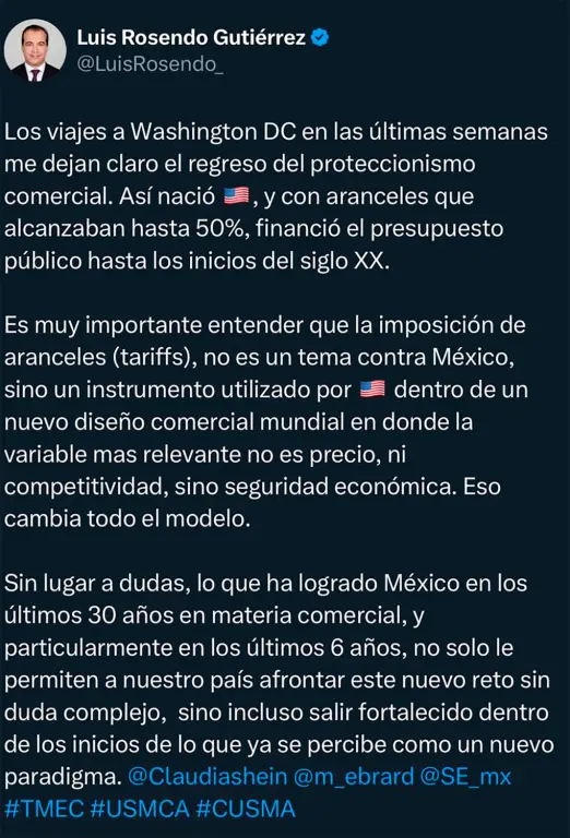 Mensaje del subsecretario Luis Rosendo Gutierrez.