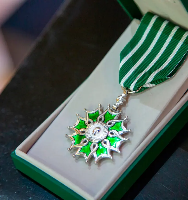 Insignia de Caballero de la Orden de las Artes y las Letras.