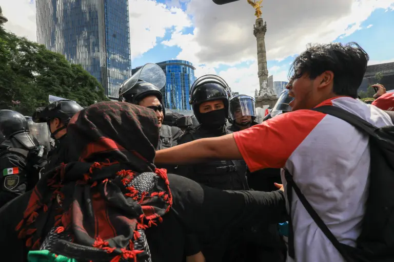 Marcha pro-Palestina en la Ciudad de México.