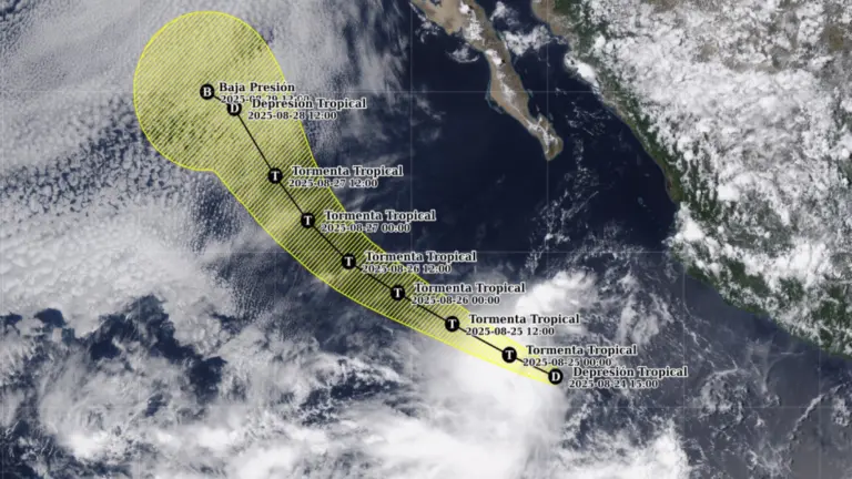 Pronóstico de la trayectoria de la depresión tropical Diez-E.