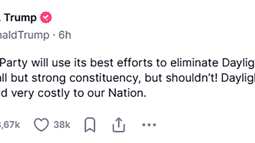 Mensaje de Trump en su red social Truth Social.