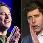 Las empresas de Elon Musk (izq.) xAI y X acusaron de prácticas anticompetitivas a Apple y OpenAi de Sam Altman (der.). Foto: AFP